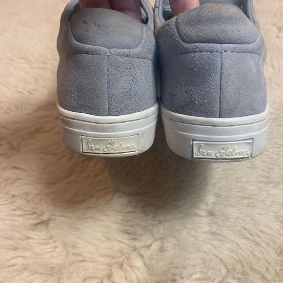 Anthropologie Sam Edelman Leya Fur Sneaker Dusty Blue Suede size 8 - Picture 8 of 9